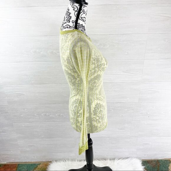 Free People Sheer Floral Ribbed Thermal Top - Picture 3 of 7